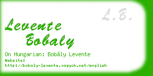 levente bobaly business card